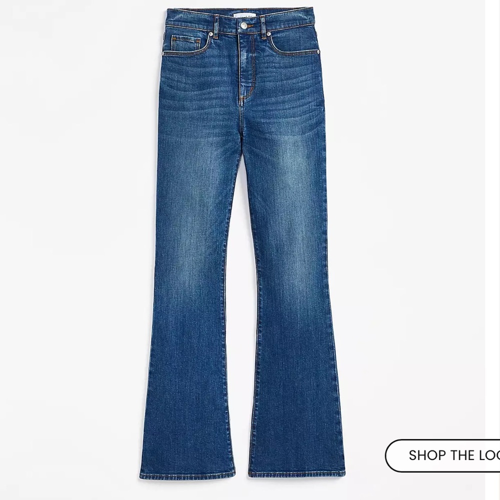 LOFT Women's Mid Blue Flare Jeans - Picture 3 of 11